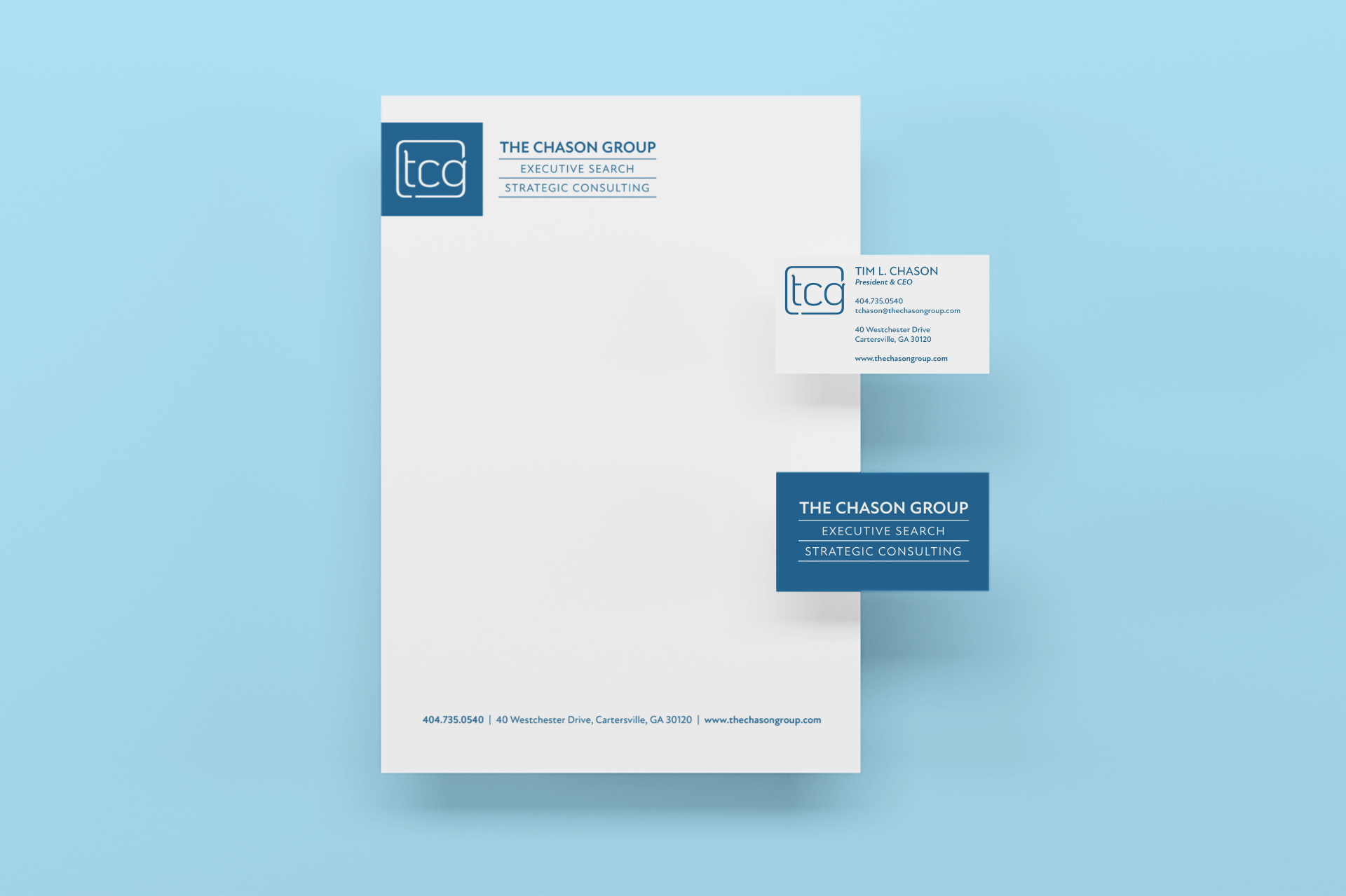 Custom Stationery and Business Card Designs for The Chason Group