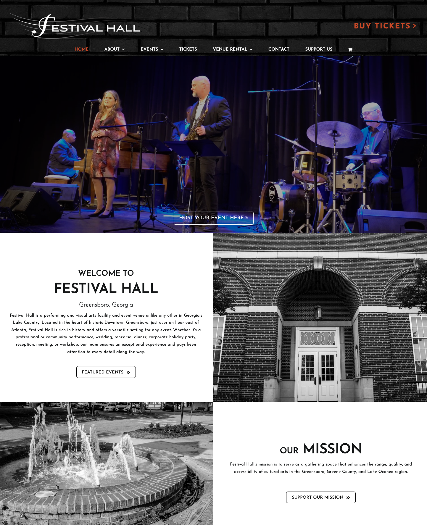 Festival Hall website design