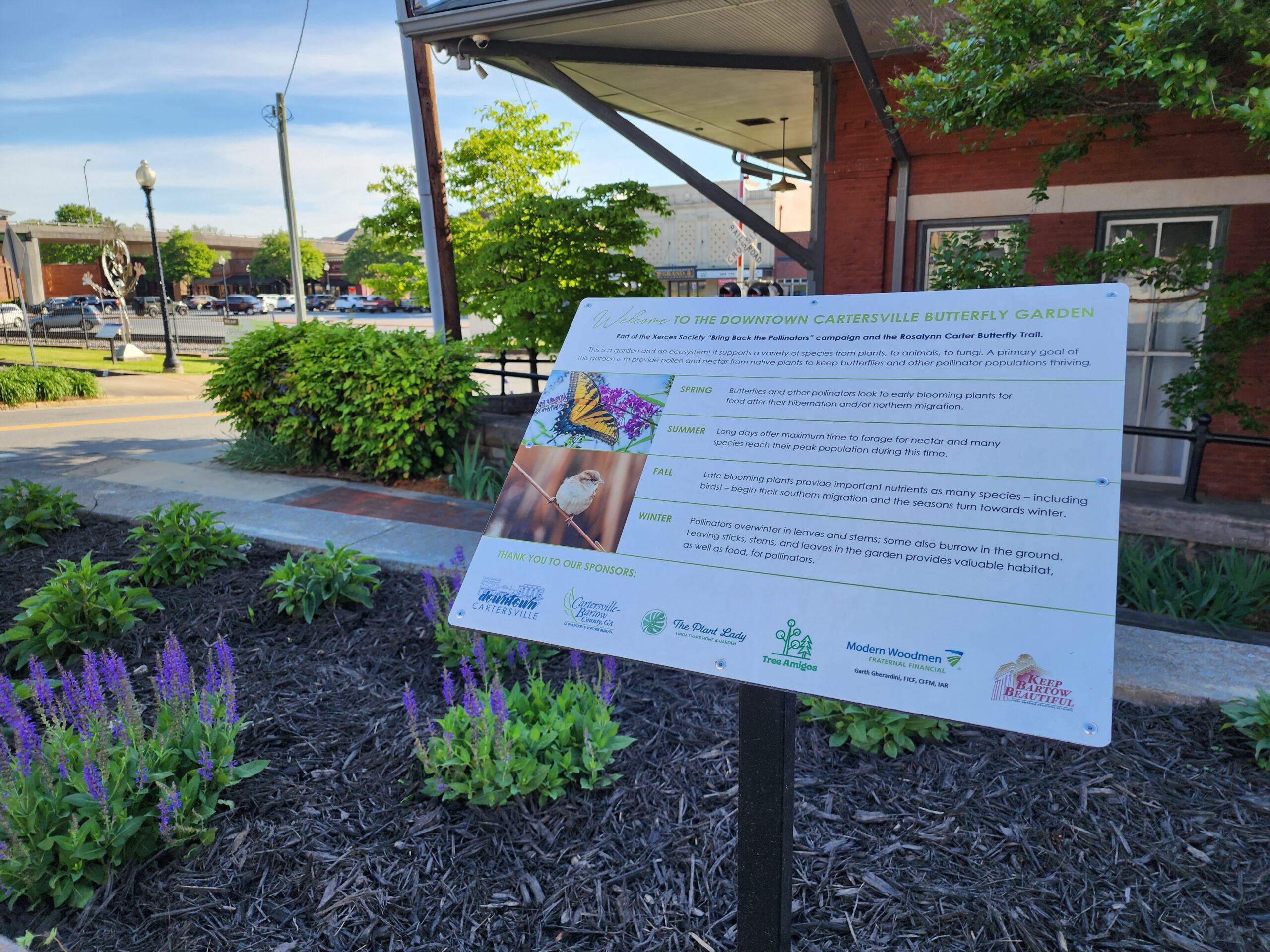 Butterfly Garden Informational Sign in Downtown Cartersville
