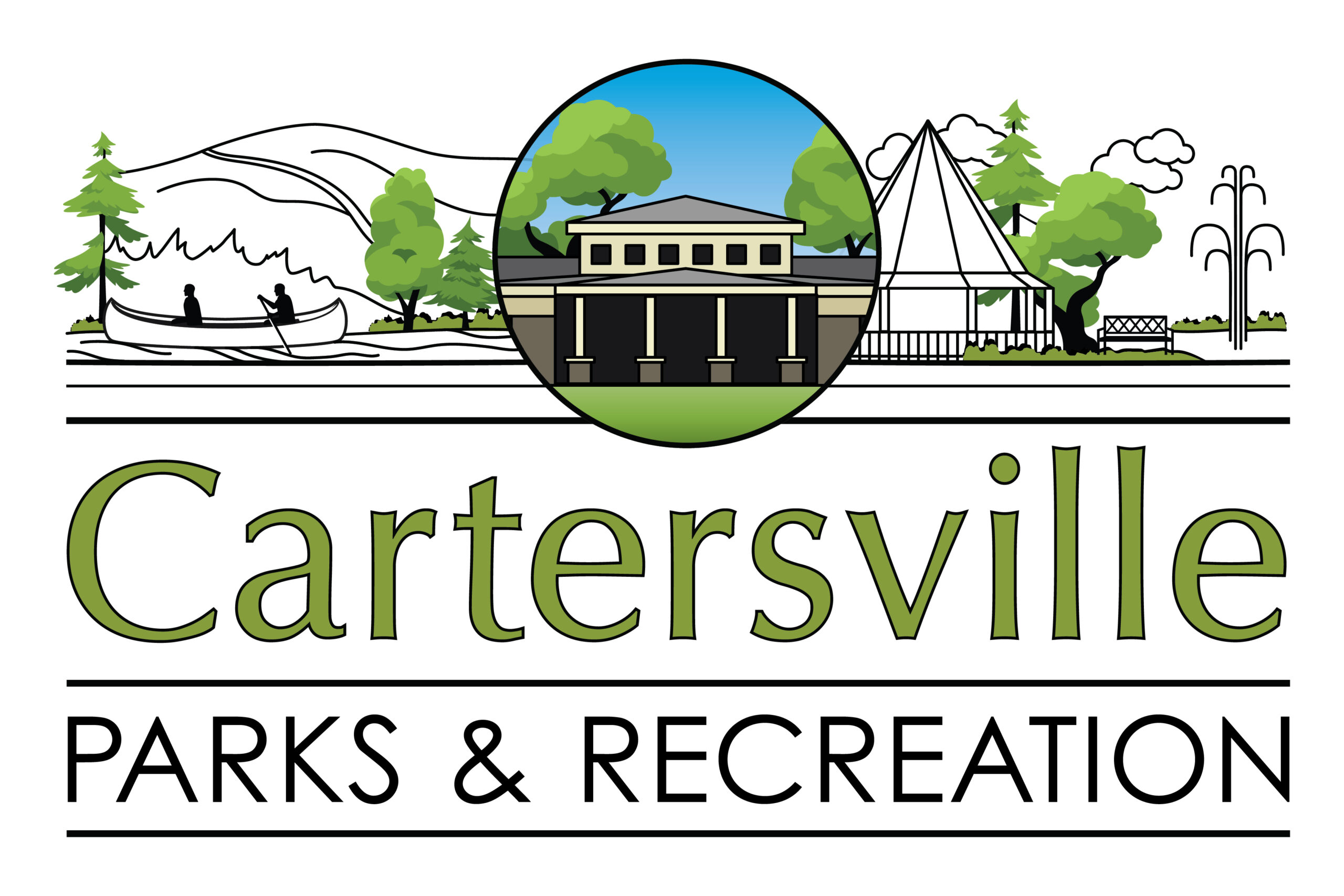City of Cartersville Parks and Recreation Custom Logo Design with Illustration