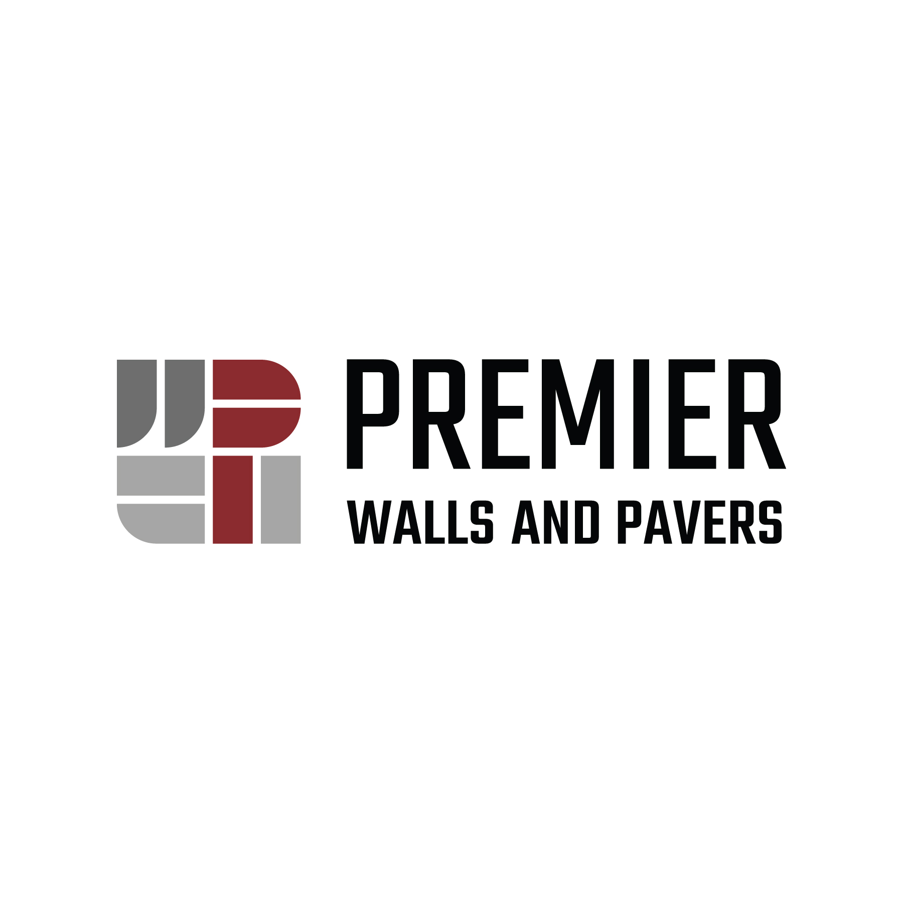 Premier Walls and Pavers Logo Design | custom graphic design by Lara J Designs