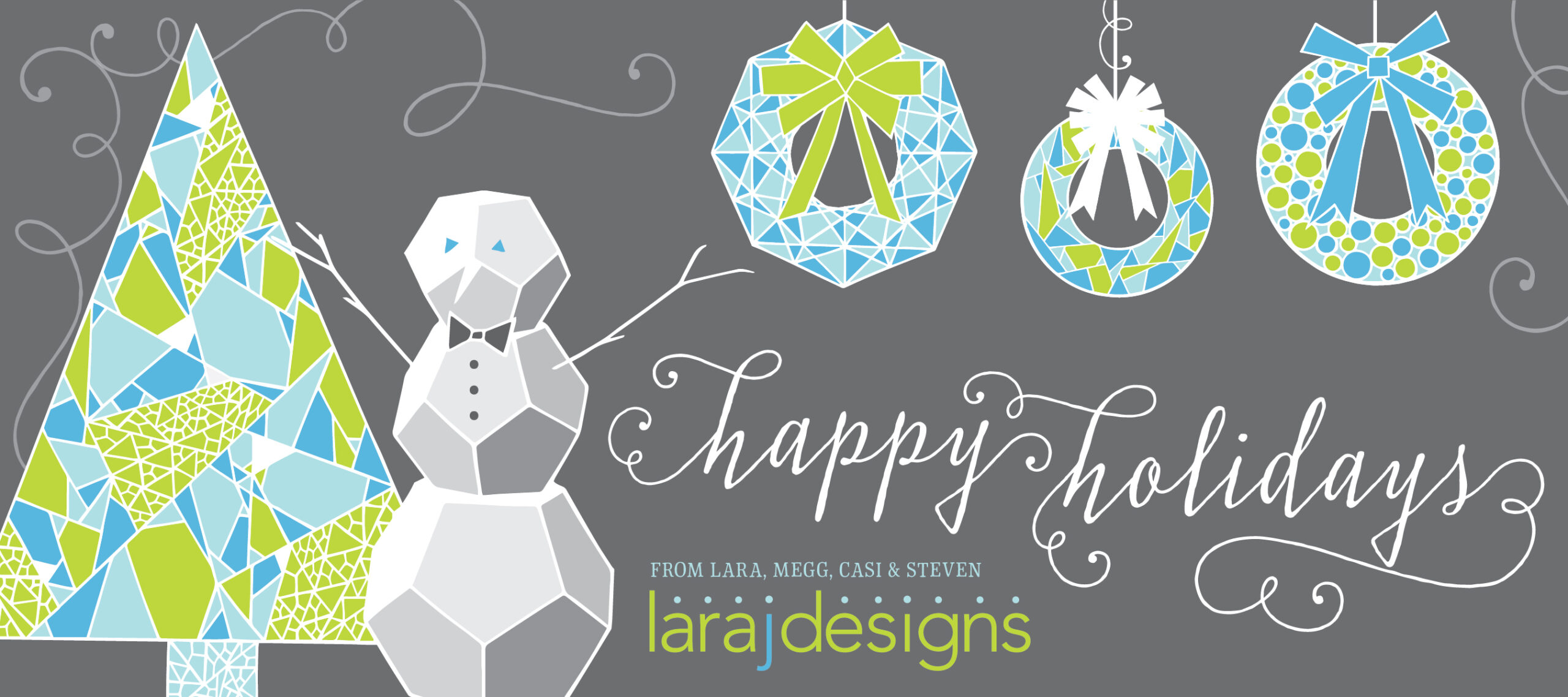 Custom Illustrations for the Lara J Designs Holiday Card