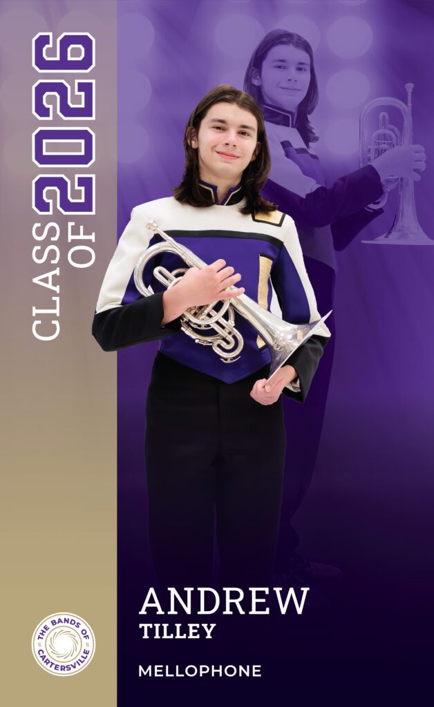 Custom Marching Band Senior Banner for Cartersville High School Mellophone