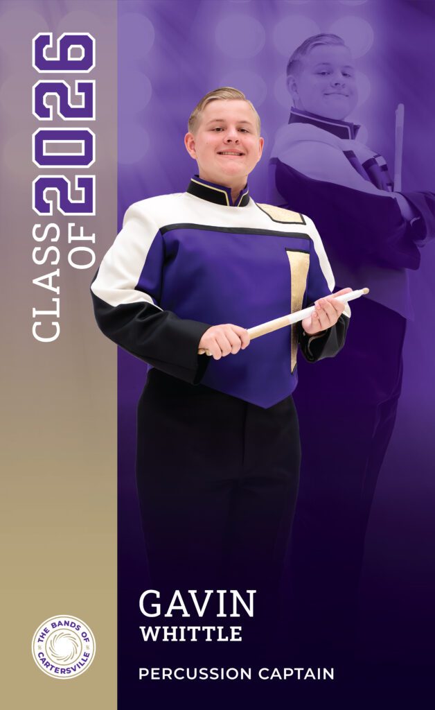 Custom Marching Band Senior Banner for Cartersville High School Percussion