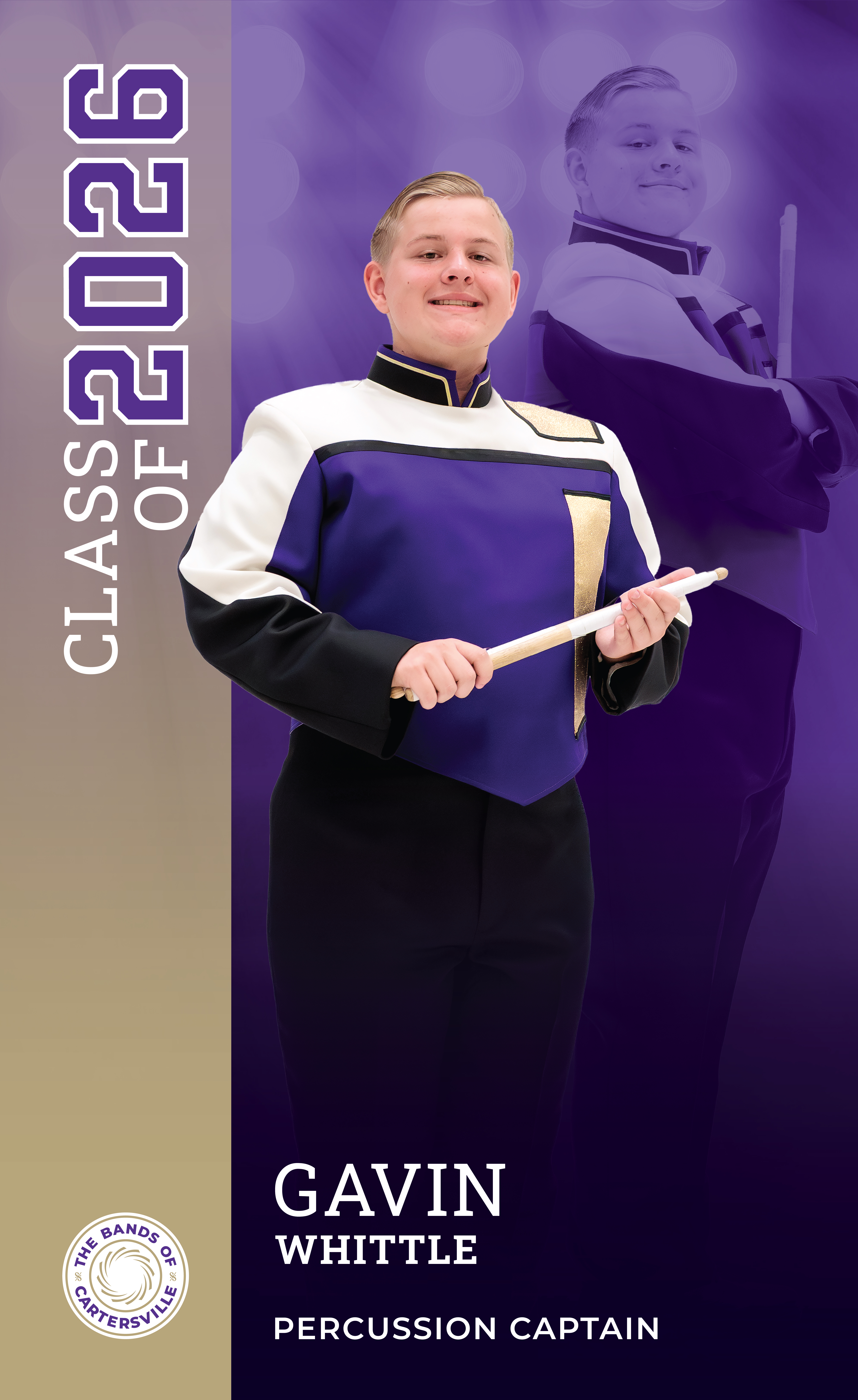 Custom Marching Band Senior Banner for Cartersville High School Percussion Custom Marching Band Senior Banner for Cartersville High School Percussion