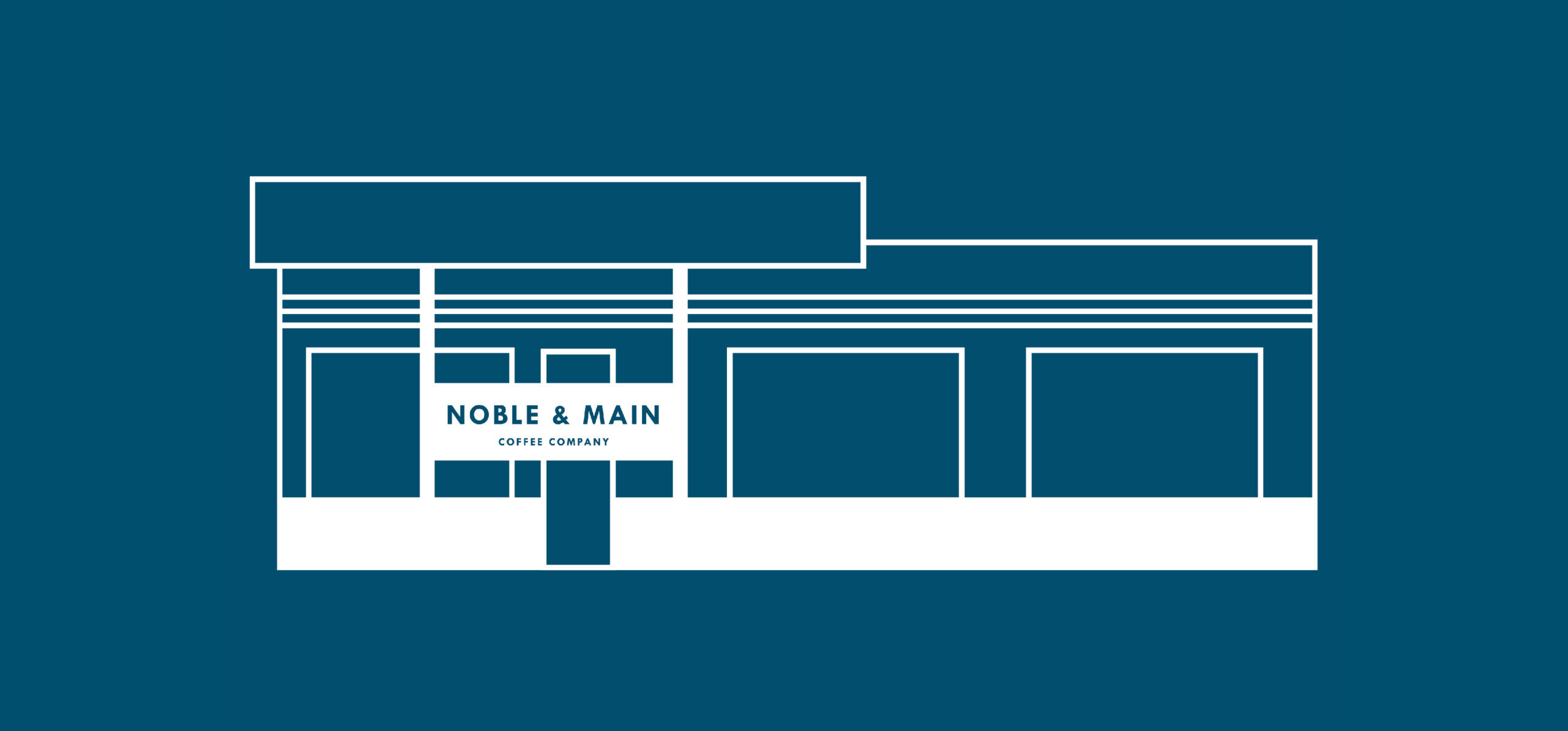 Hand-Drawn Illustration of Noble & Main Coffee Shop