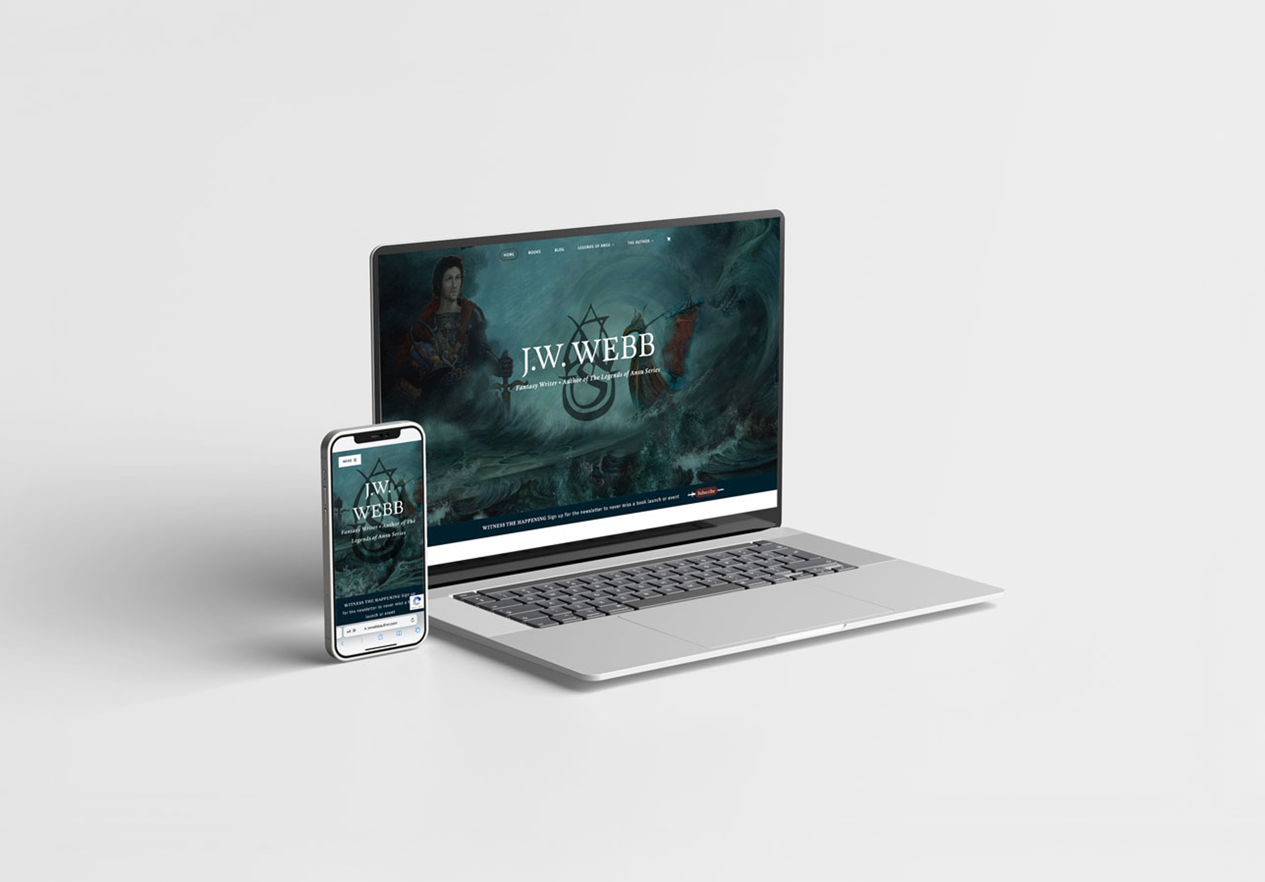 Custom Website Design for J.W. Webb, fantasy book author