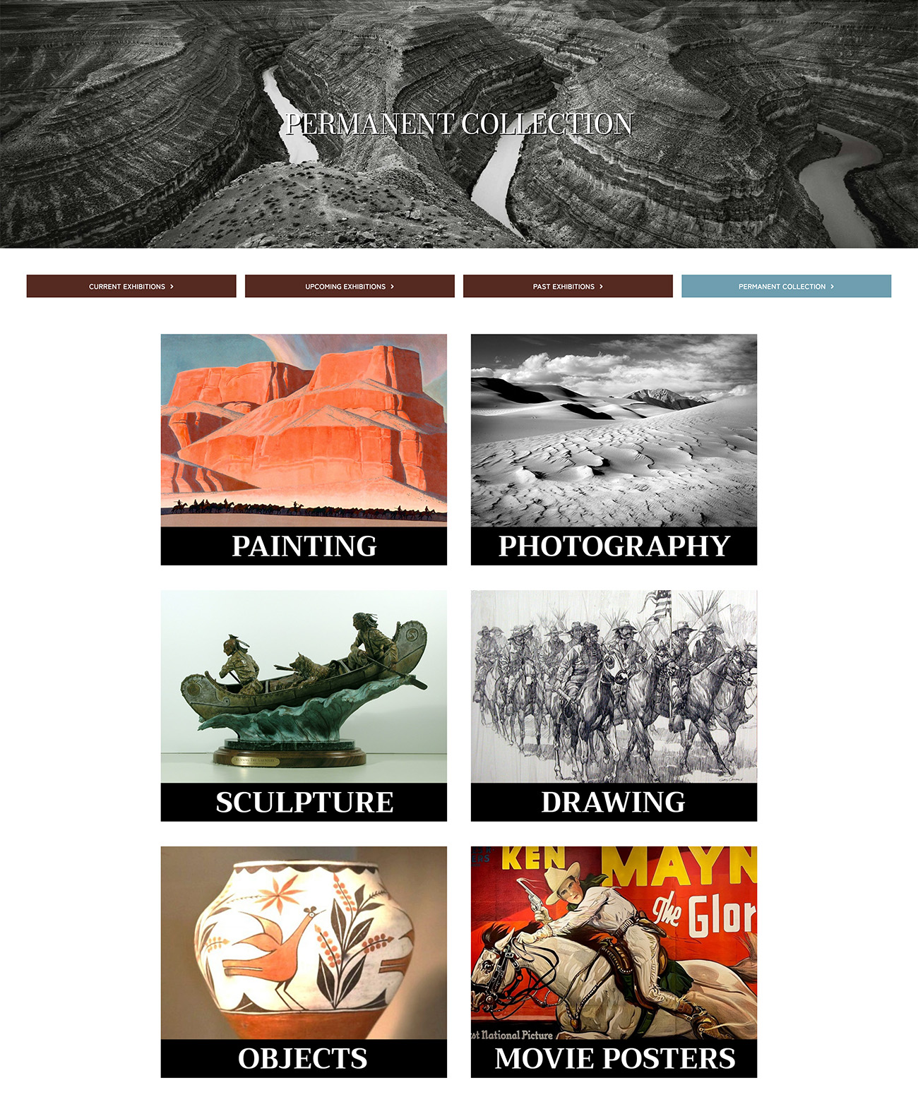 Custom Web site design for Booth Western Art Museum in Cartersville, Georgia