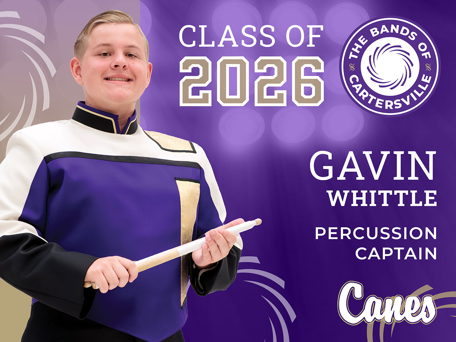 Custom Senior Marching Band Student Yard Sign